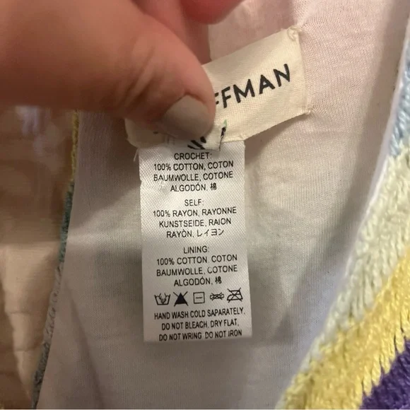 Mara Hoffman Cover Up Jumpsuit Revolve Prismatic Crochet White Boho Size S - Picture 3 of 8